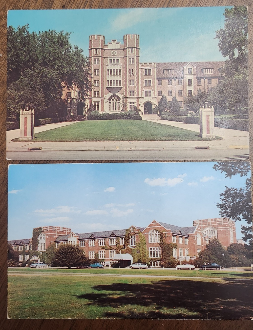 Title Vintage Purdue University Postcards Lot of 2 Memorial Union & Spitzer Ct
